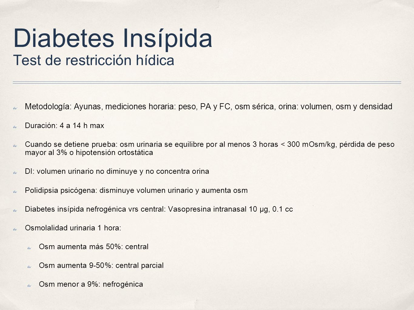 prueba de diabetes insípida vasopresina para diabetes